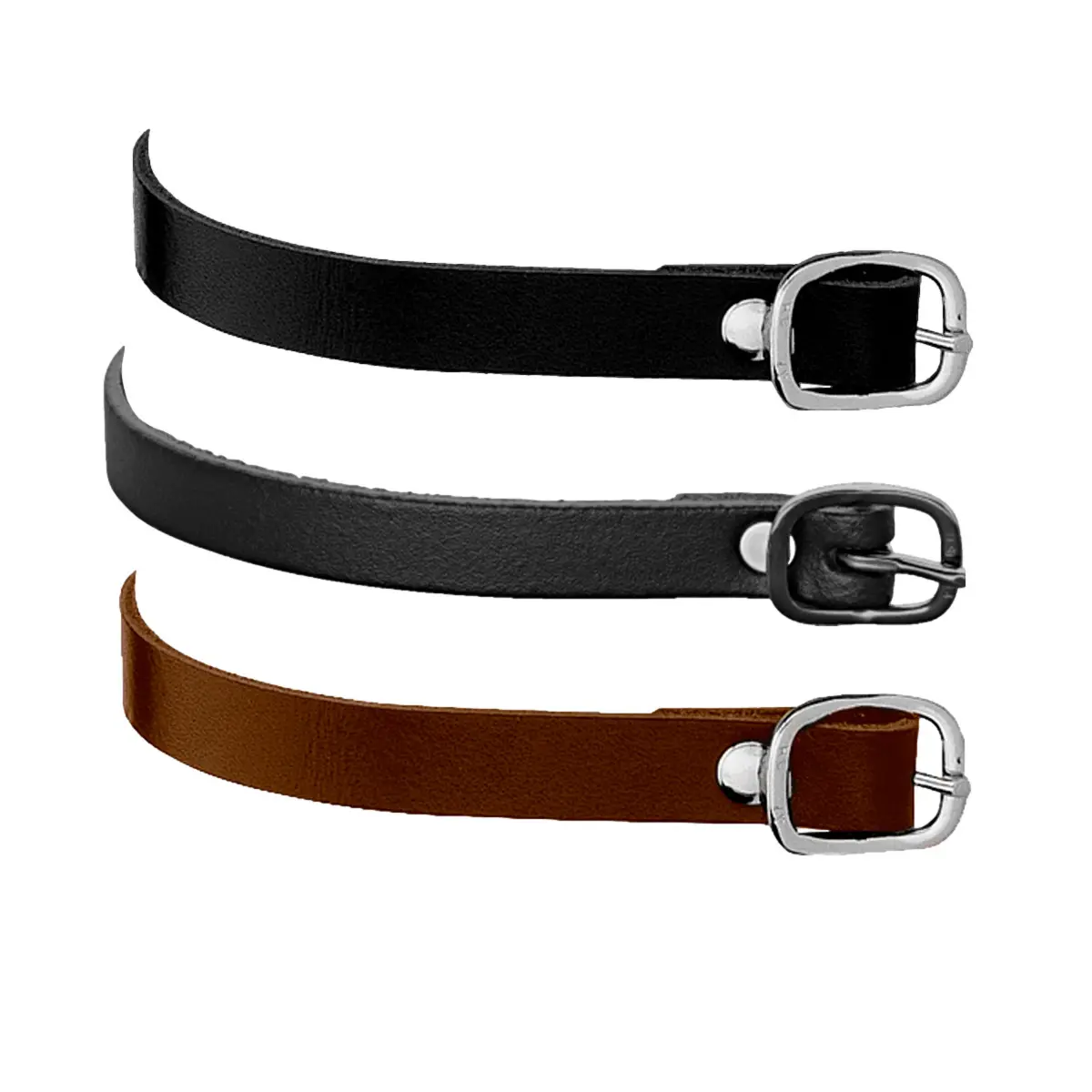 Leather spur straps with steel buckle Sprenger Basic