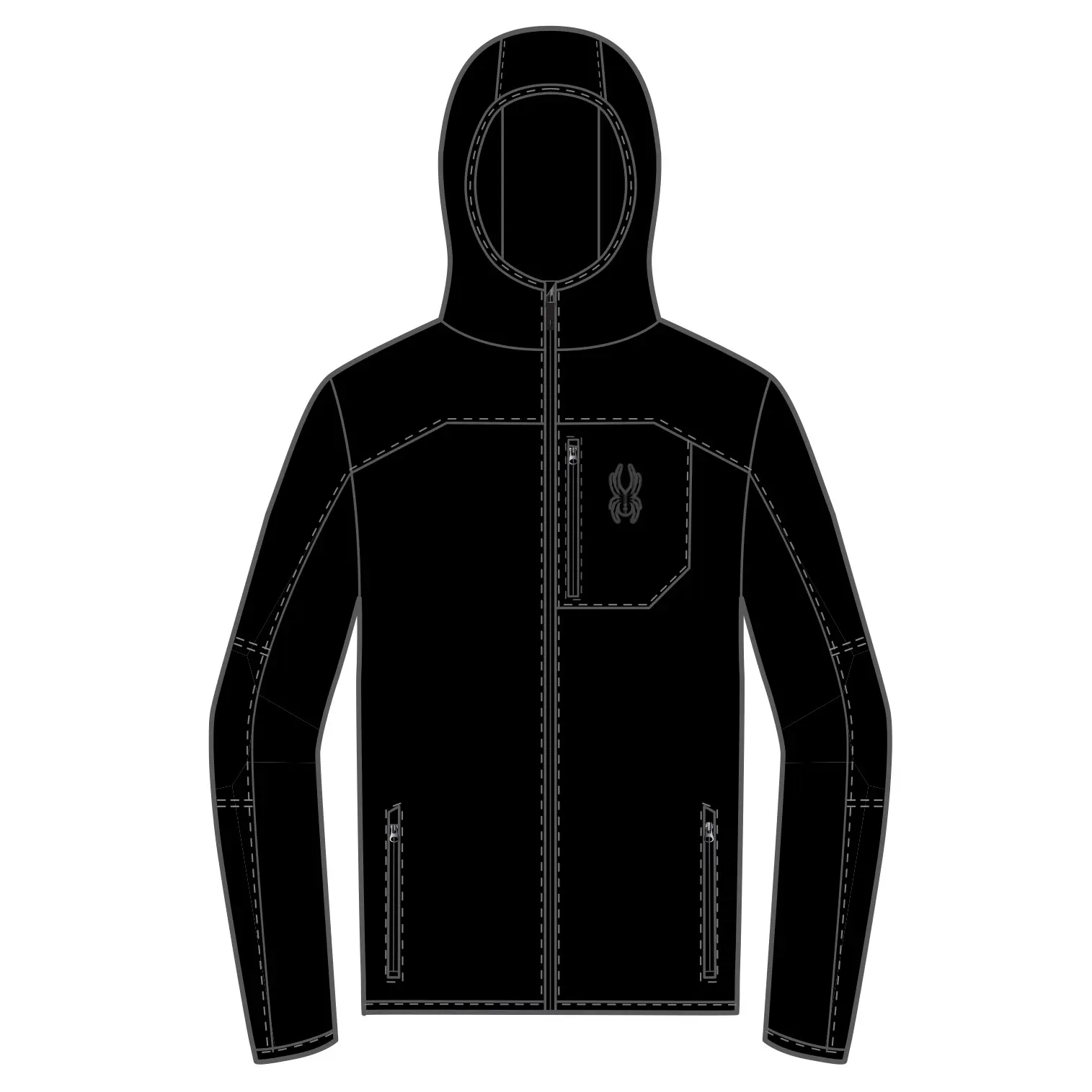 Fleece mit Kapuze und Reißverschluss Spyder Web