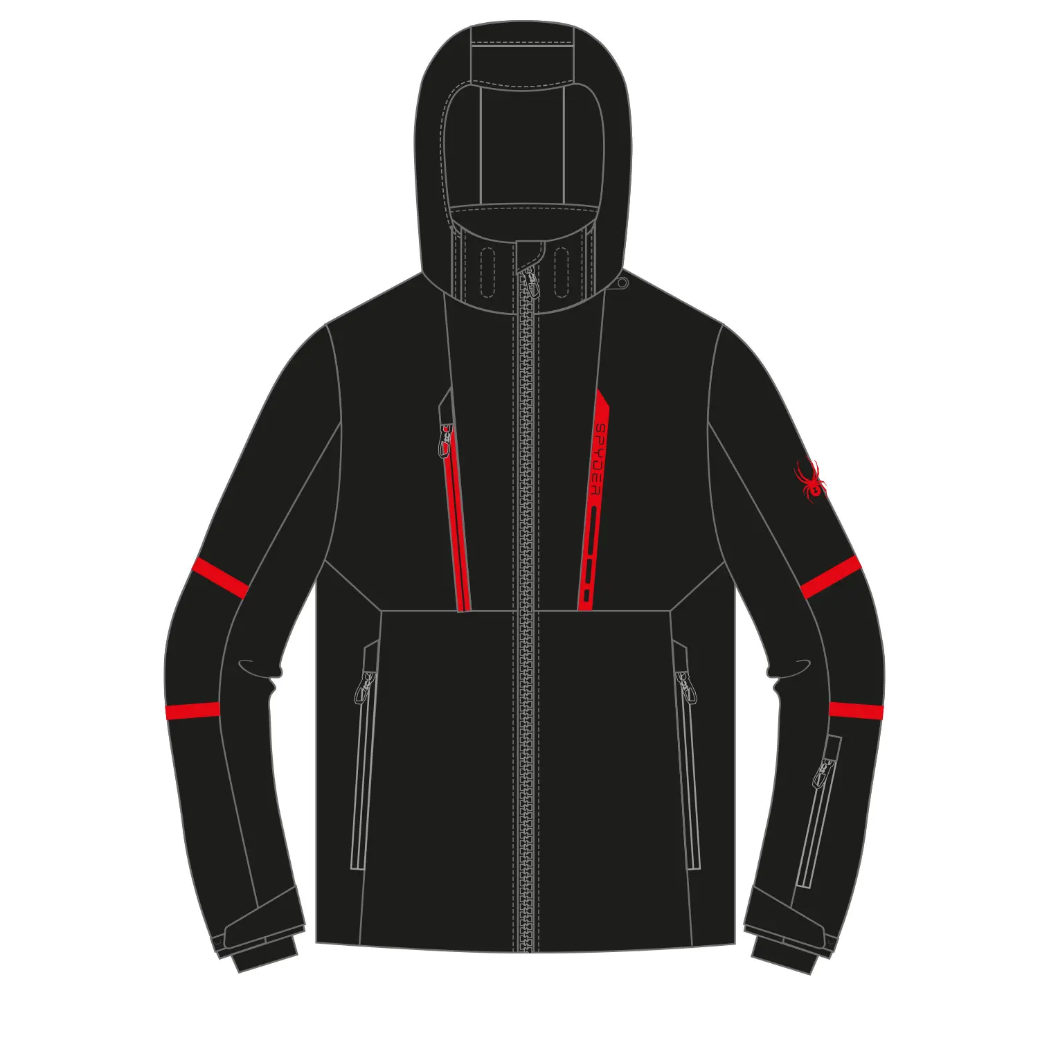 Ski-jack met capuchon Spyder Glade