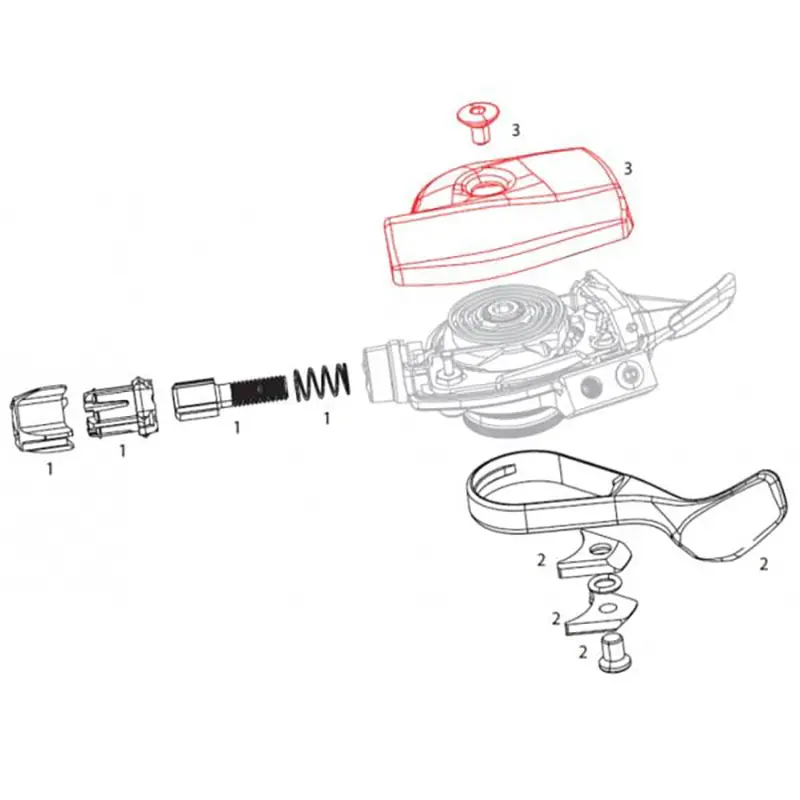 Kit alloggiamento leva deragliatore posteriore destro con viti di montaggio Sram Trigger XX1