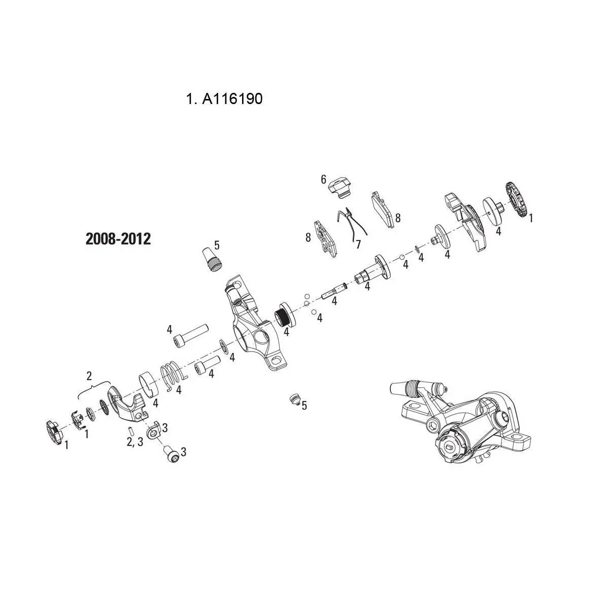 Skate verstelknop kit Sram BB7