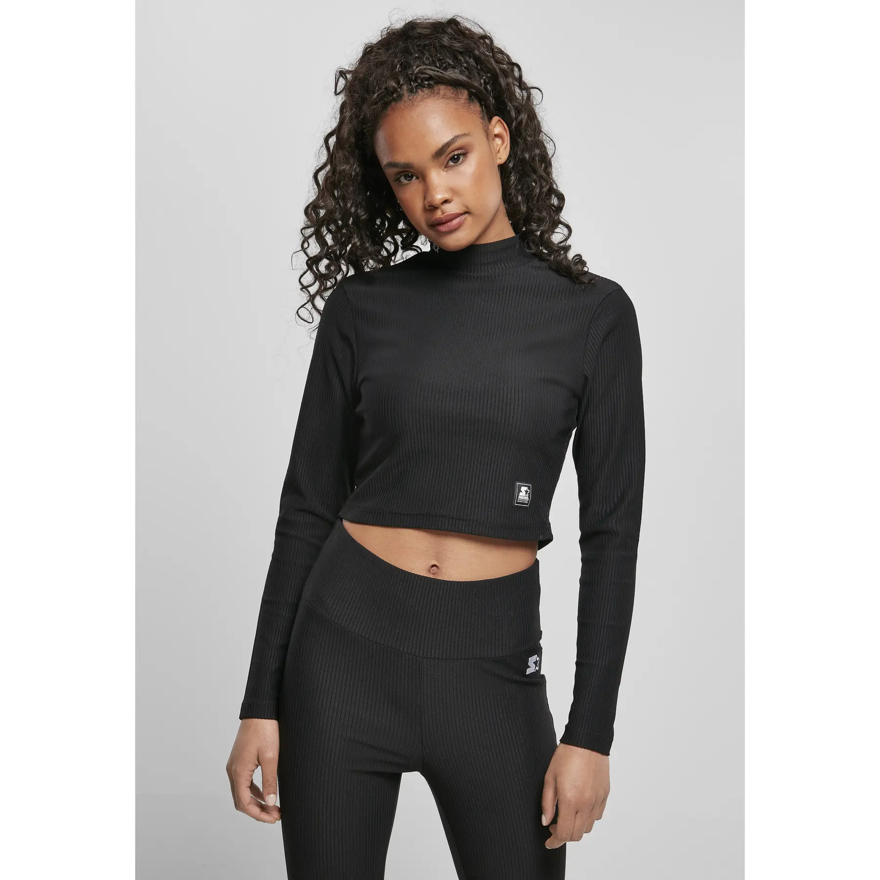 Women's long sleeve turtleneck crop top Urban Classics starter stretch