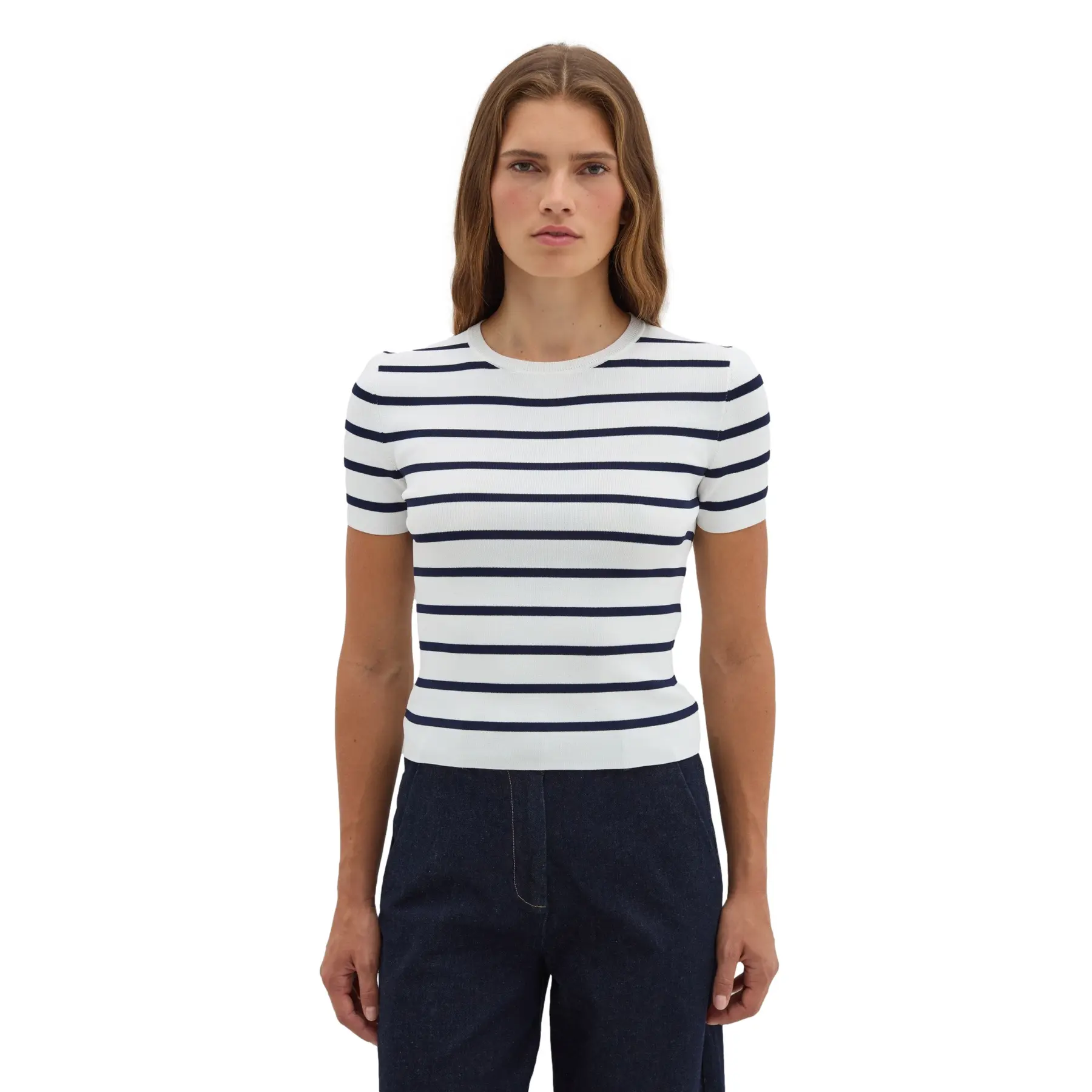 Gestreiftes T-Shirt aus 100% Baumwolle für Frauen Stefanel
