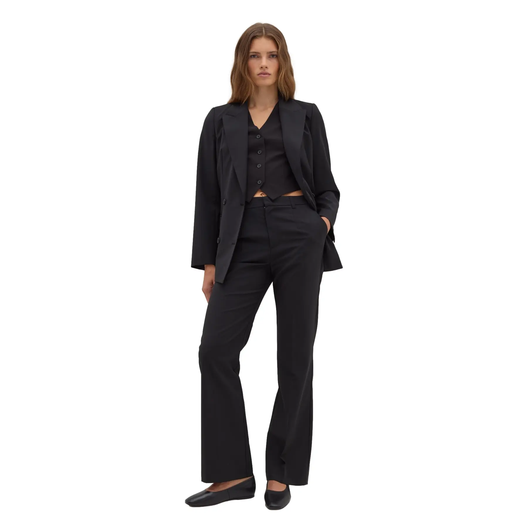 Pantaloni dritti in lana fresca donna Stefanel