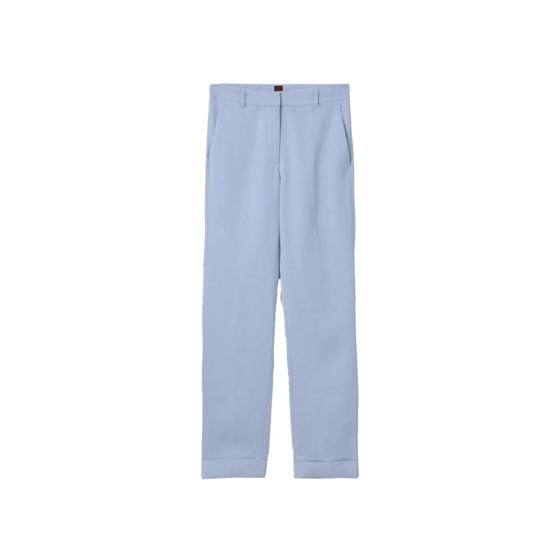 Stefanel Women's Bleu Satin Trousers Cigarette