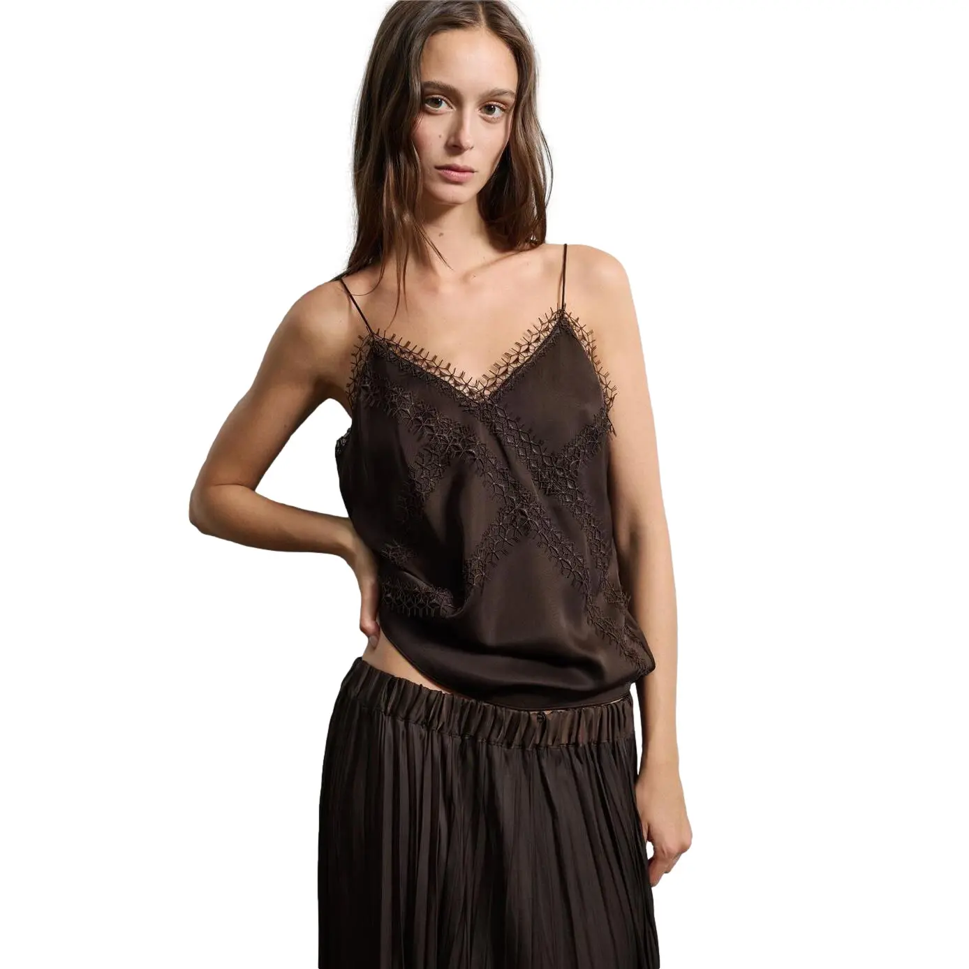 Stefanel Women's Gris Pure Viscose Top For