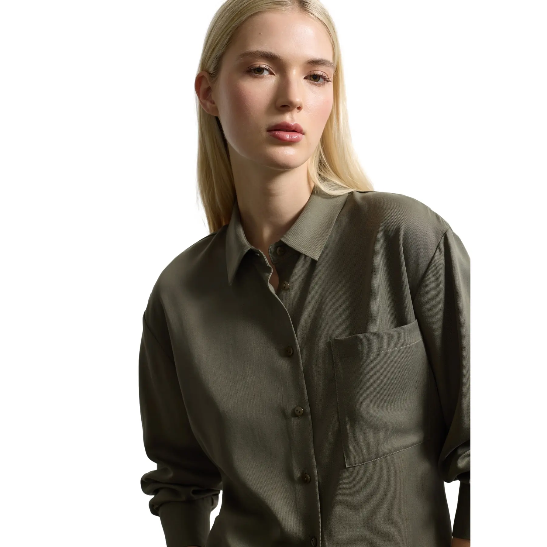 Camicia col classico in lyocell puro donna