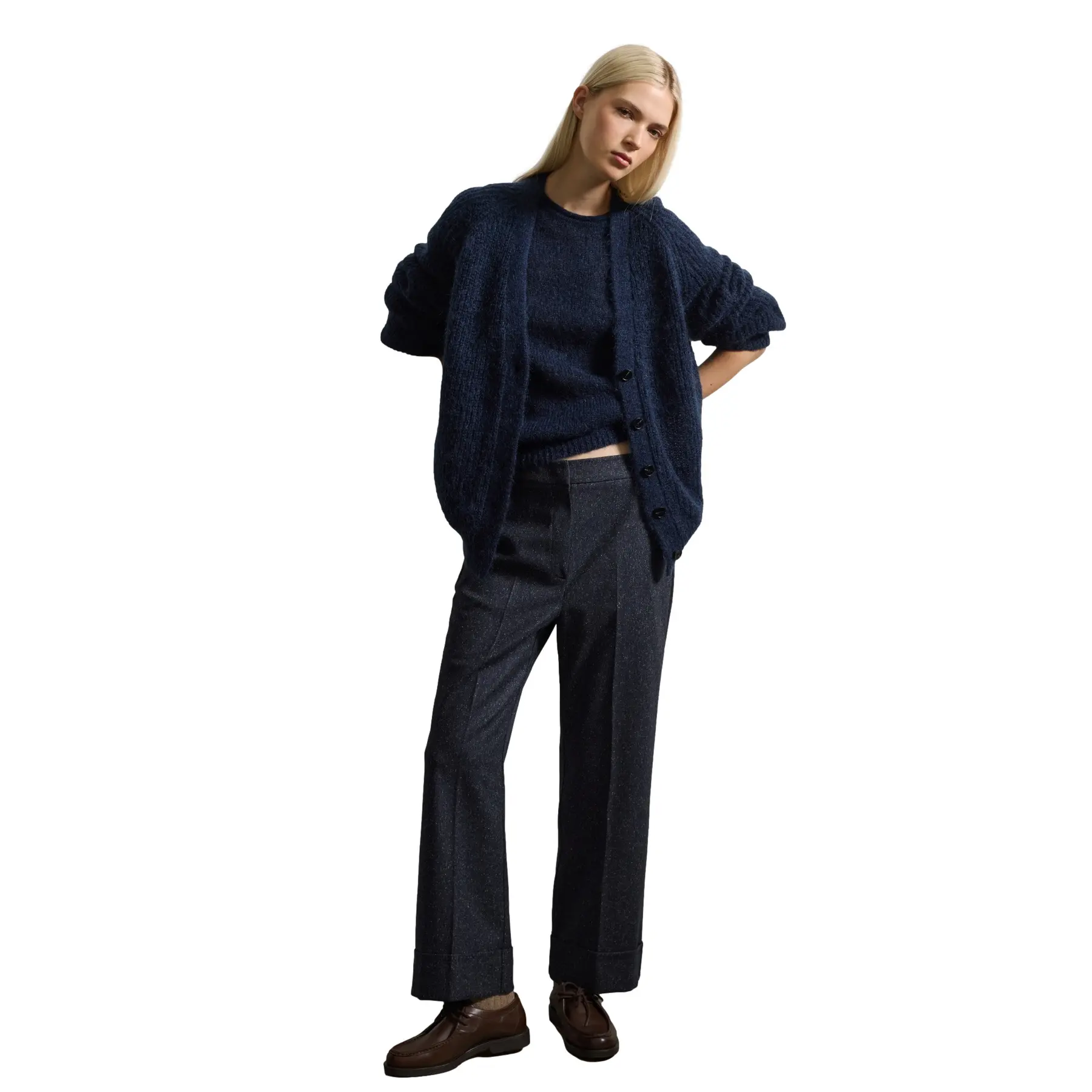 Pantaloni dritti in lana fresca donna Stefanel