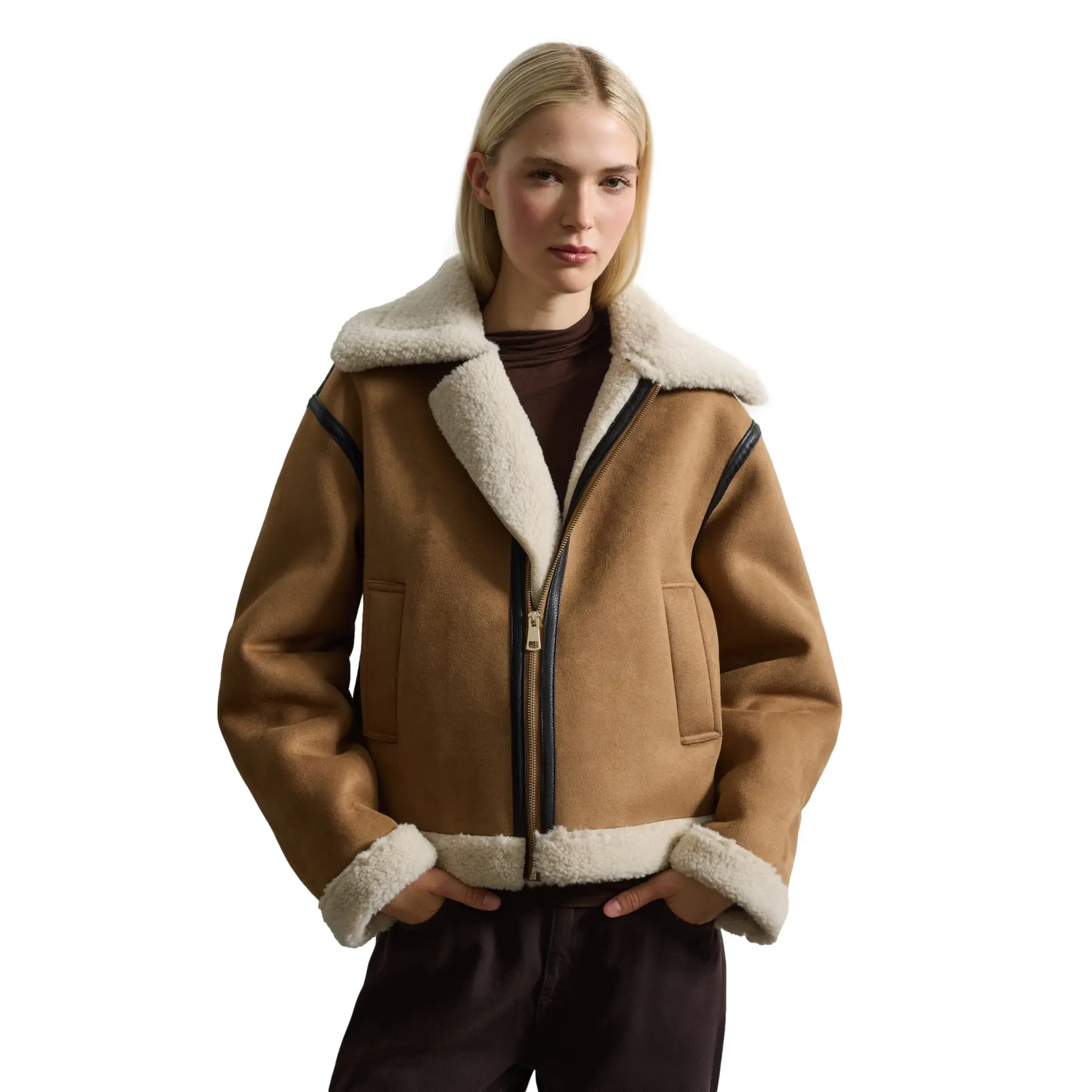 Doppelt gefütterte Sherpa-Jacke Damen Stefanel