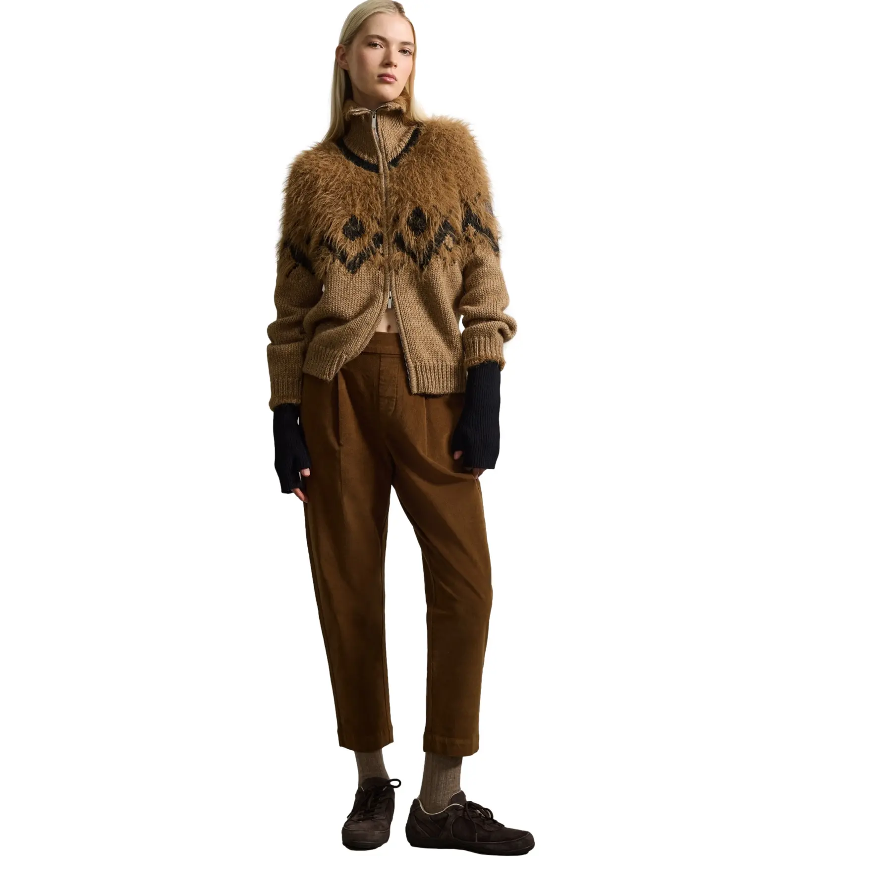 Pantaloni a zampa in cotone donna  Stretch