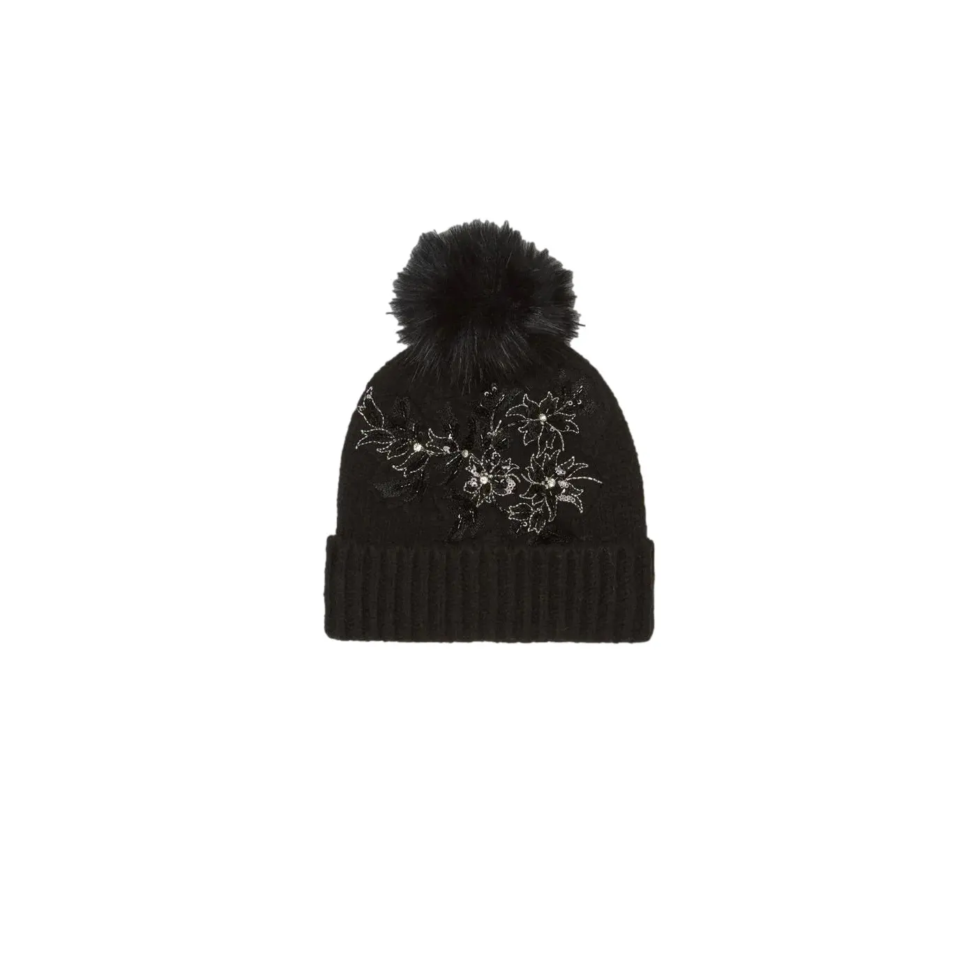 Cappello in maglia elasticizzata con pompon donna Stefanel