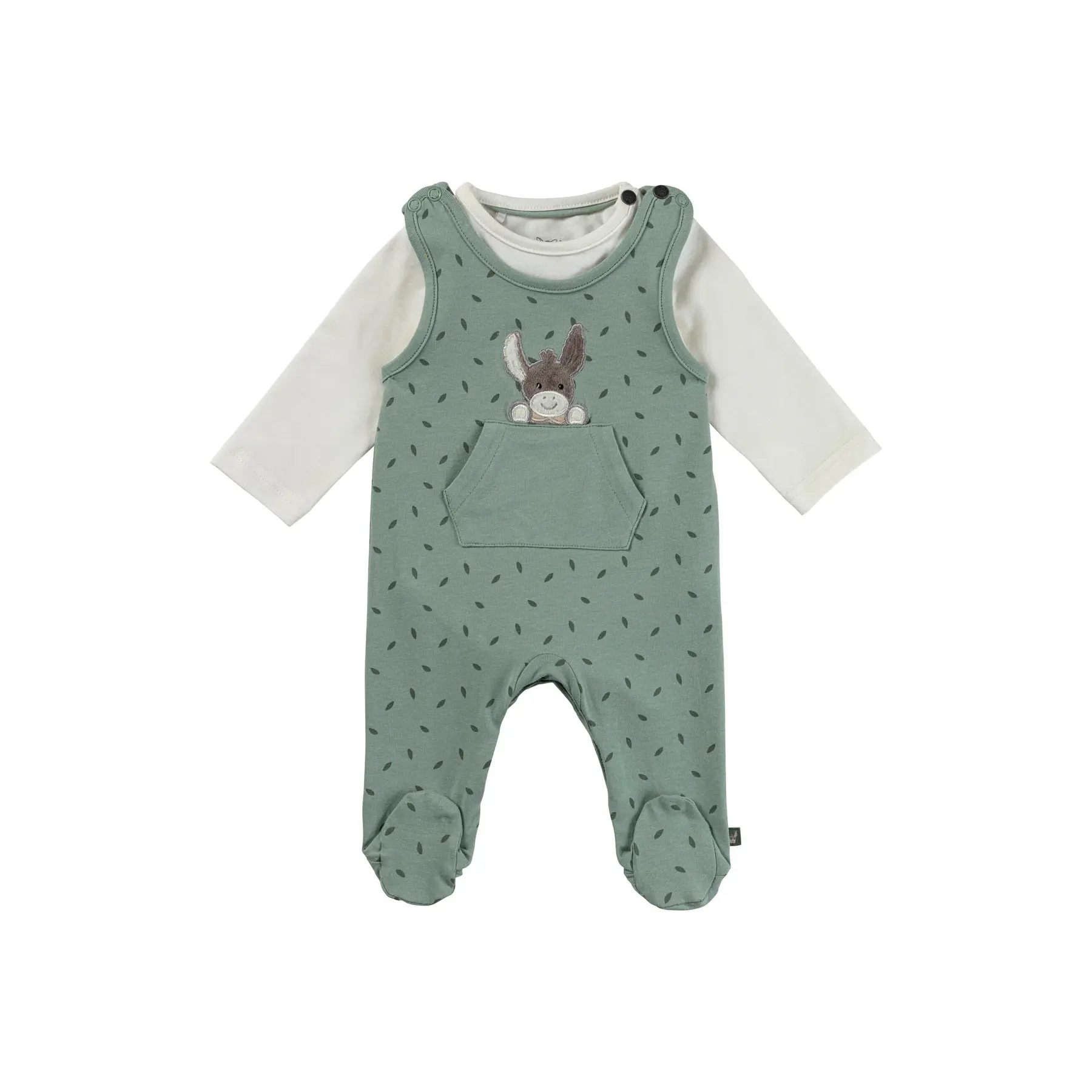 Ensemble grenouillère et body manches longues avec motif feuilles bébé Sterntaler Ensemble grenouillère et body manches longues avec motif feuilles bébé Sterntaler