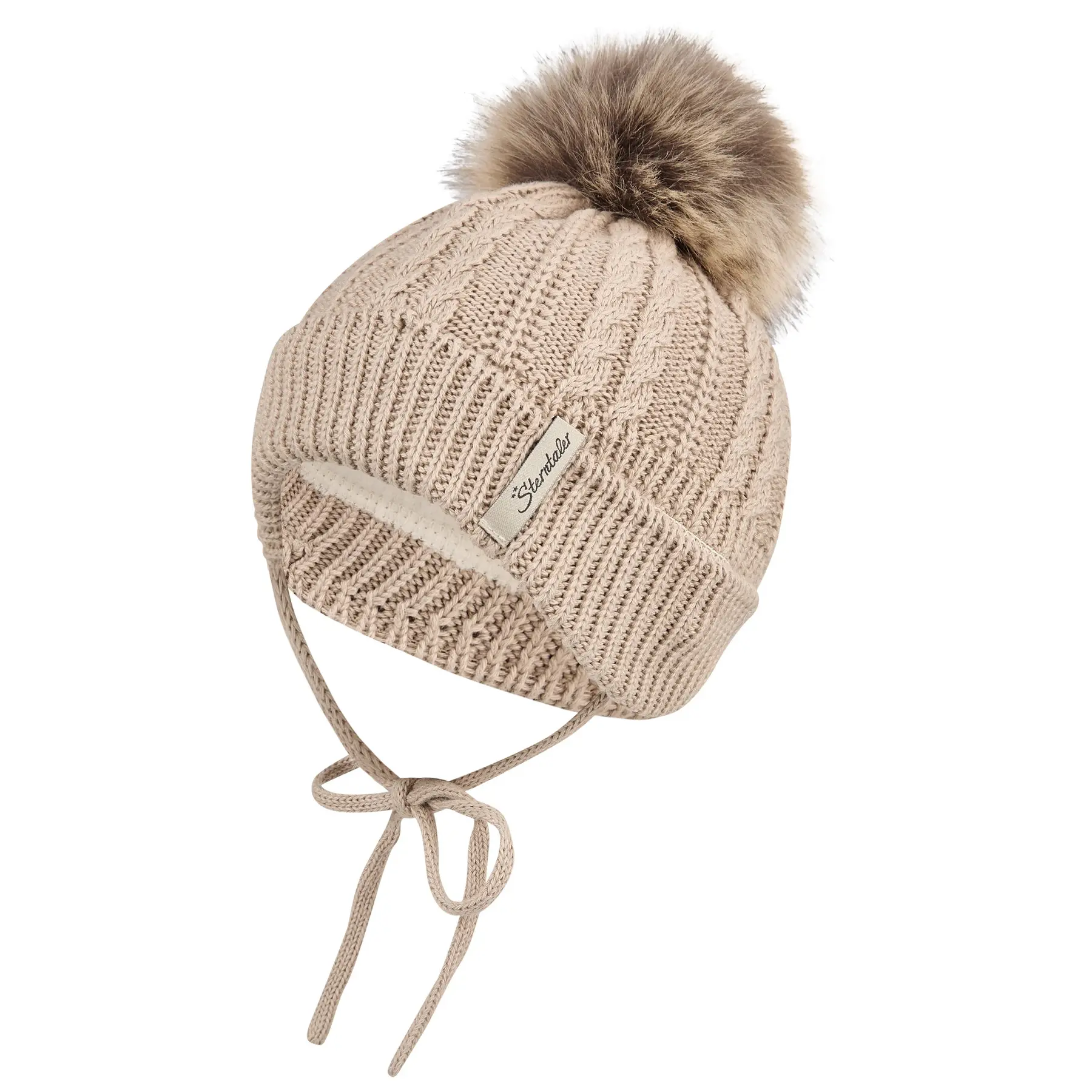 Bonnet à torsadé avec pompon bébé Sterntaler Bonnet à torsadé avec pompon bébé Sterntaler