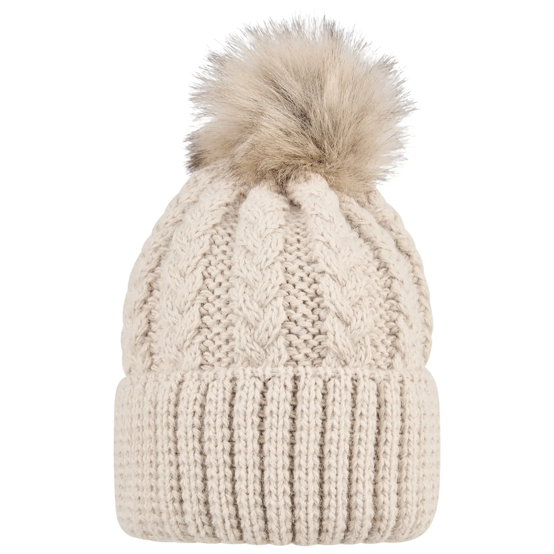 Bonnet tricoté à torsadé avec pompon fille Sterntaler Bonnet tricoté à torsadé avec pompon fille Sterntaler