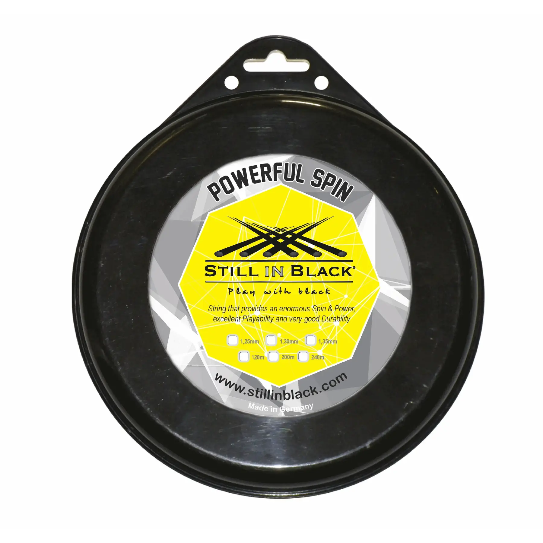 Tennissaiten Still in Black Powerful Spin 12 m