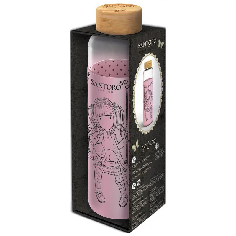 Glasflasche mit Silikondeckel Mädchen Stor Gorjuss