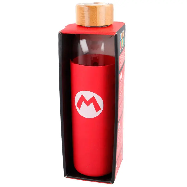 Glasflasche mit Silikondeckel Stor Nintendo Super Mario Bros