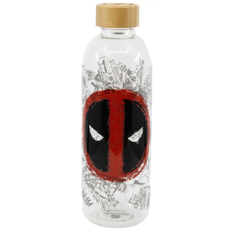 Stor Unisex White Glass Bottle Marvel Deadpool