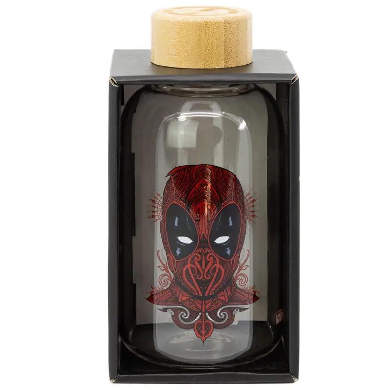 Stor Unisex White Glass Bottle Marvel Deadpool