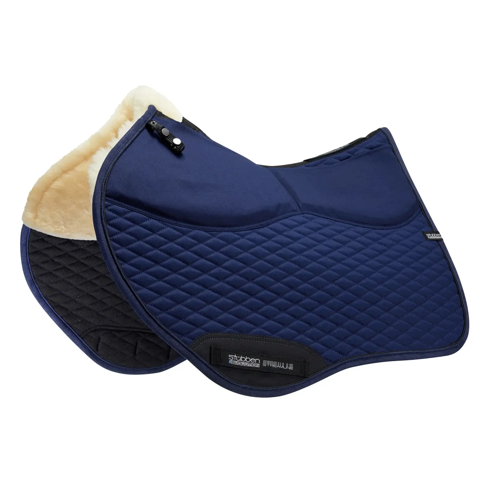Adjustable jumping saddle pad made of sheepskin Stübben Streamline