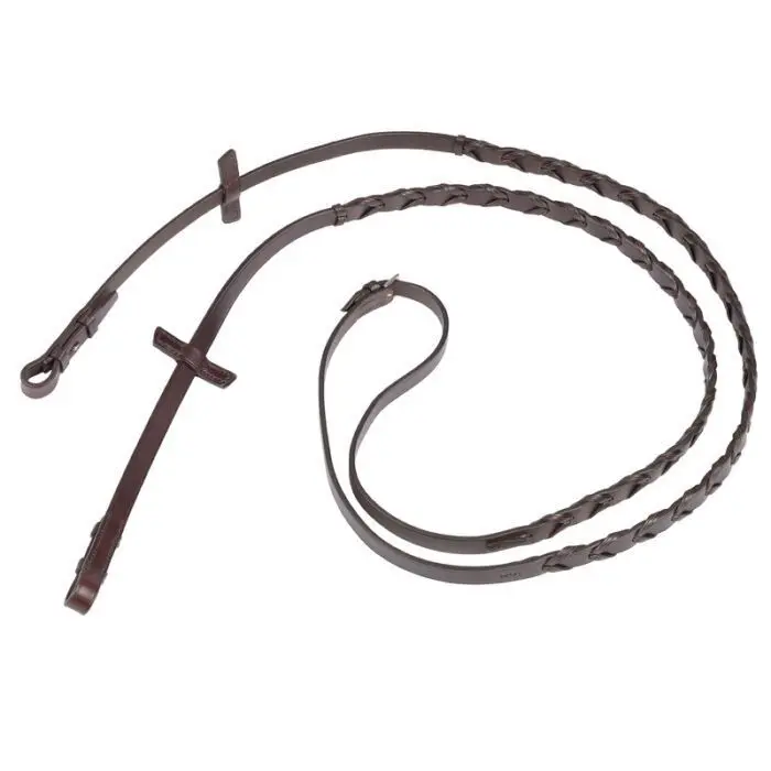 Braided leather horse reins Stübben