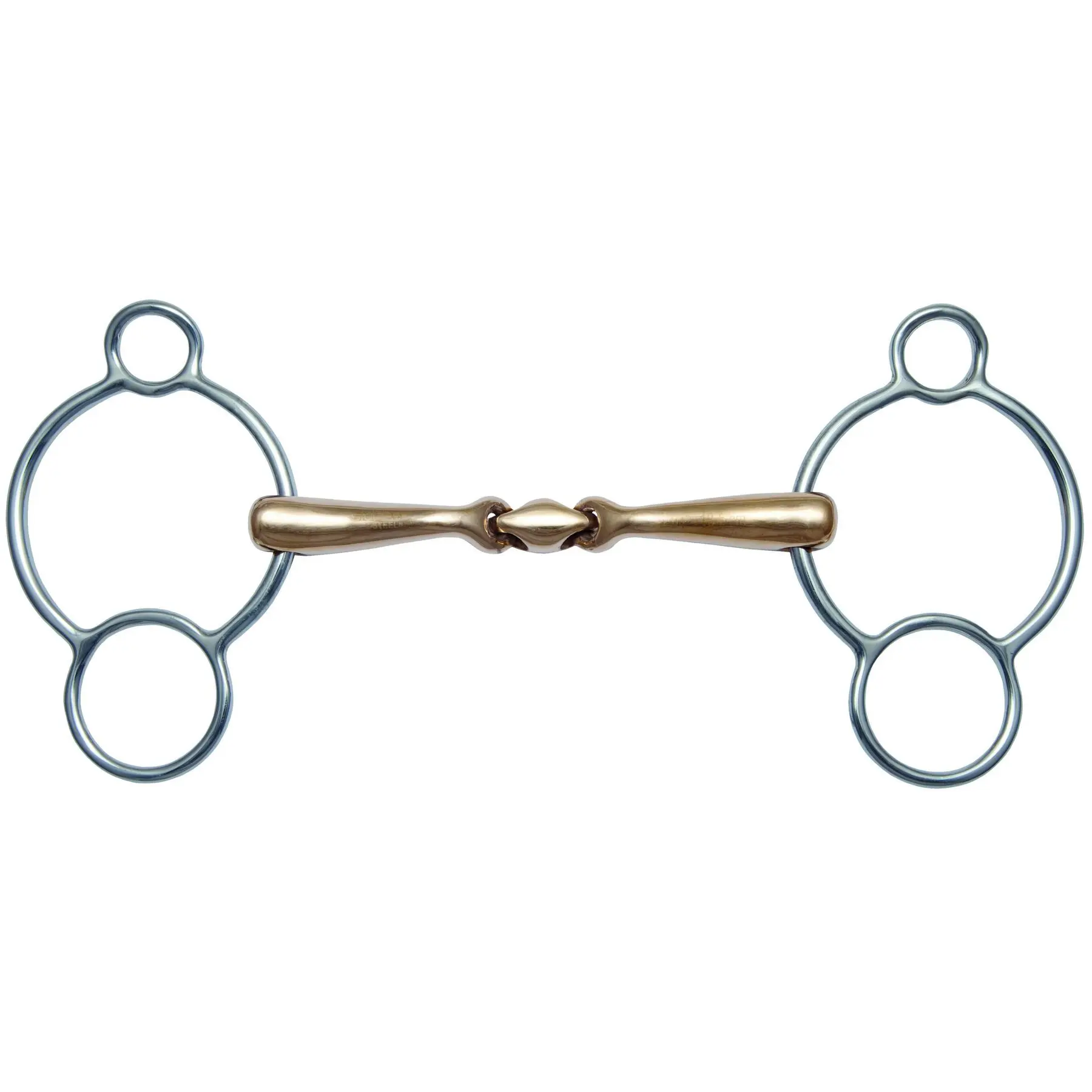 Three-ring bit for horse Stübben Gebiss Quick contact Trense