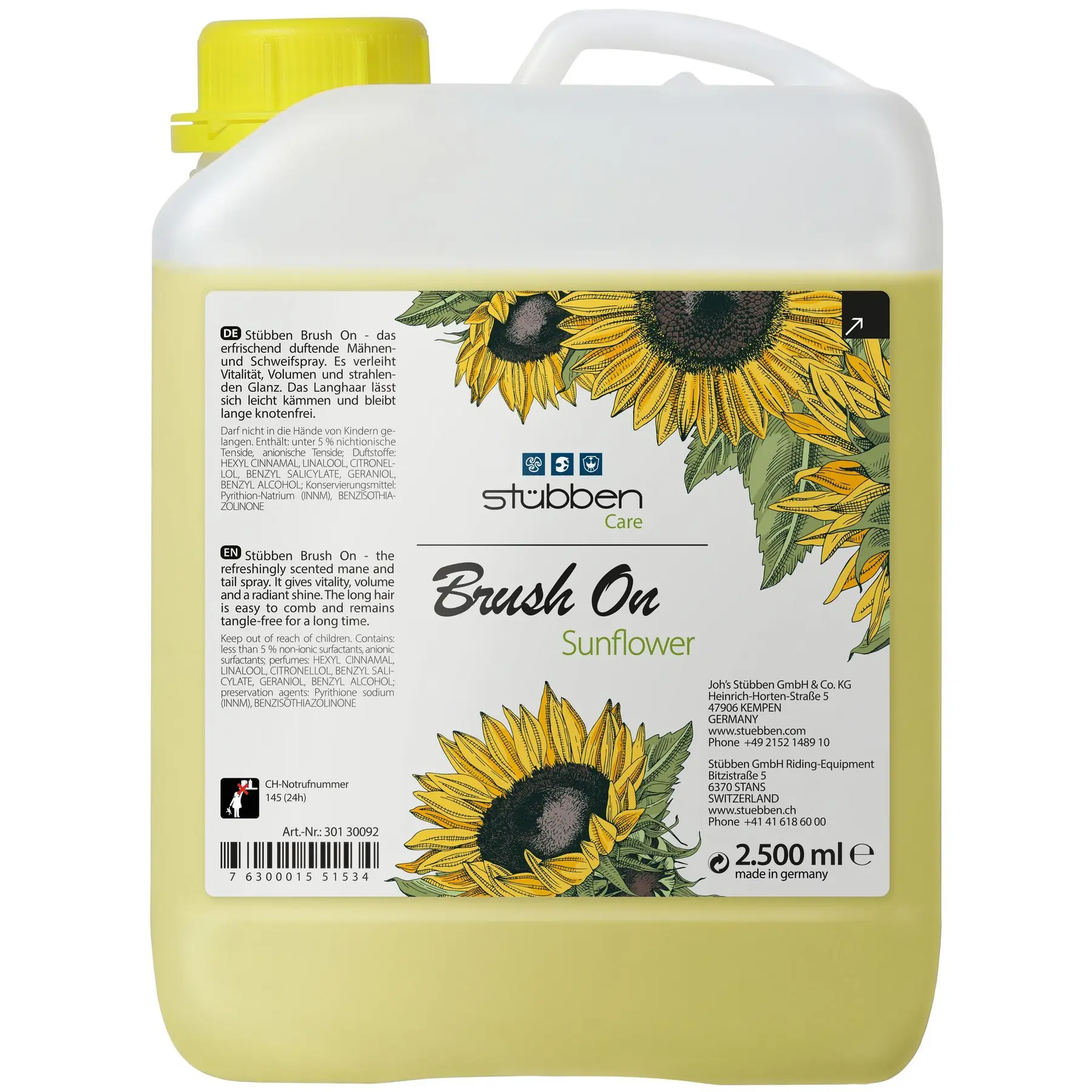 Sonnenblumen-Entwirrungsspray für Pferde Stübben Brush on