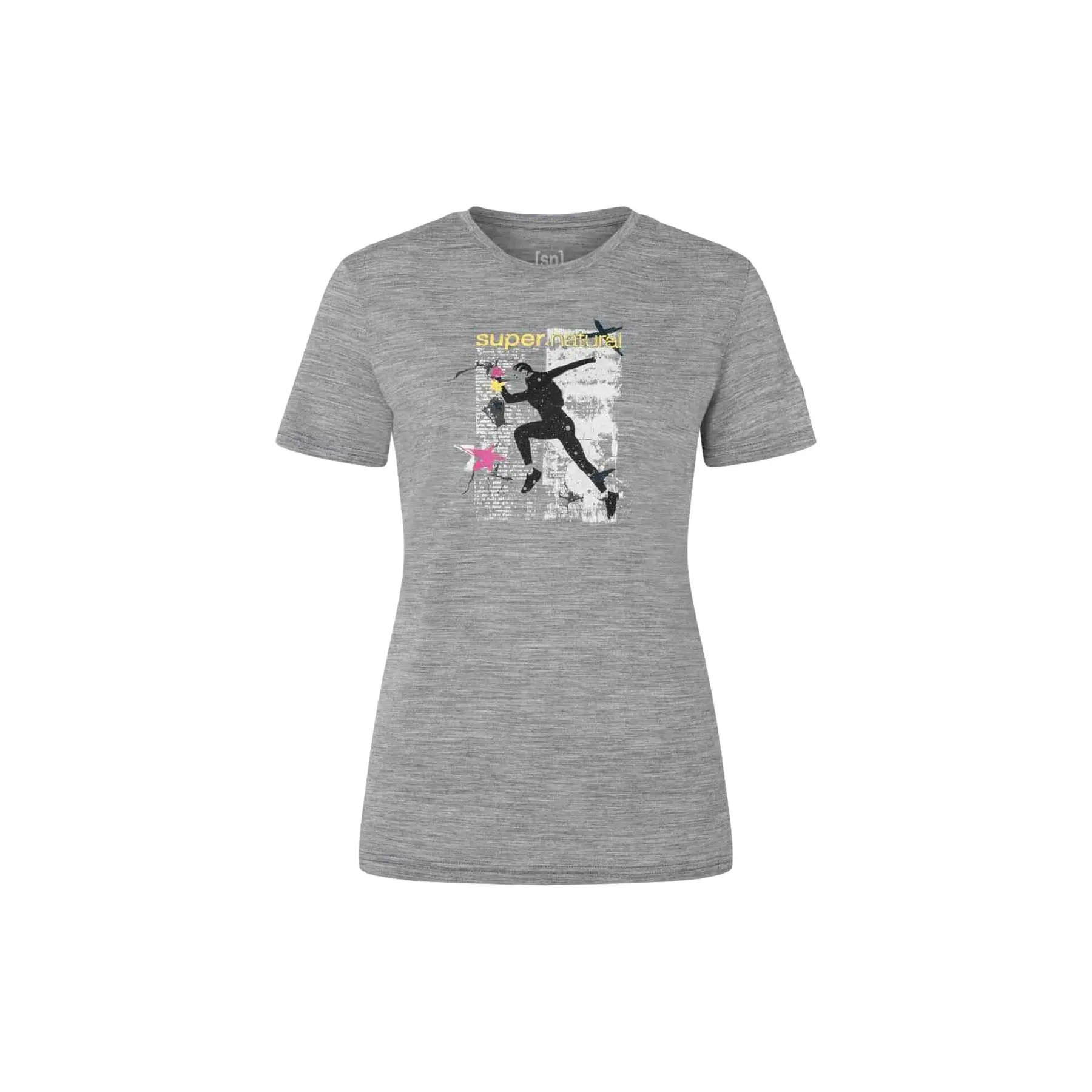 Super.natural Women's Gris T-Shirt Running Art