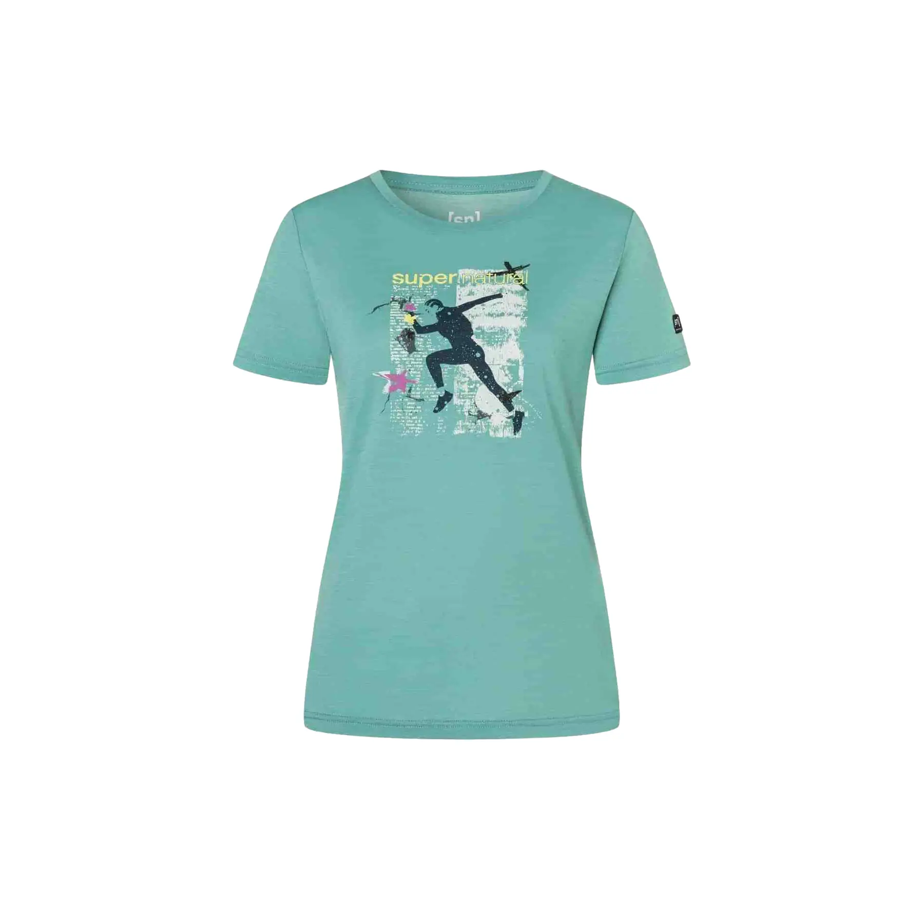 Super.natural Women's Bleu T-Shirt Running Art