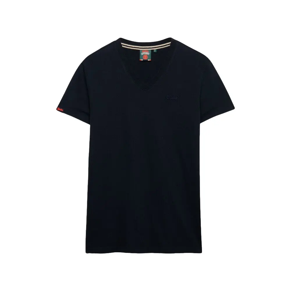 T shirt Superdry T shirt col V en coton biologique avec logo brodé EU