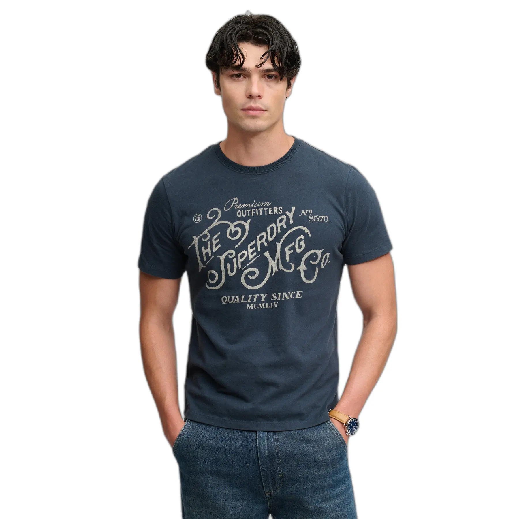 Superdry Homme T shirt Heritage Script Coupe Décontractée - vue 2
