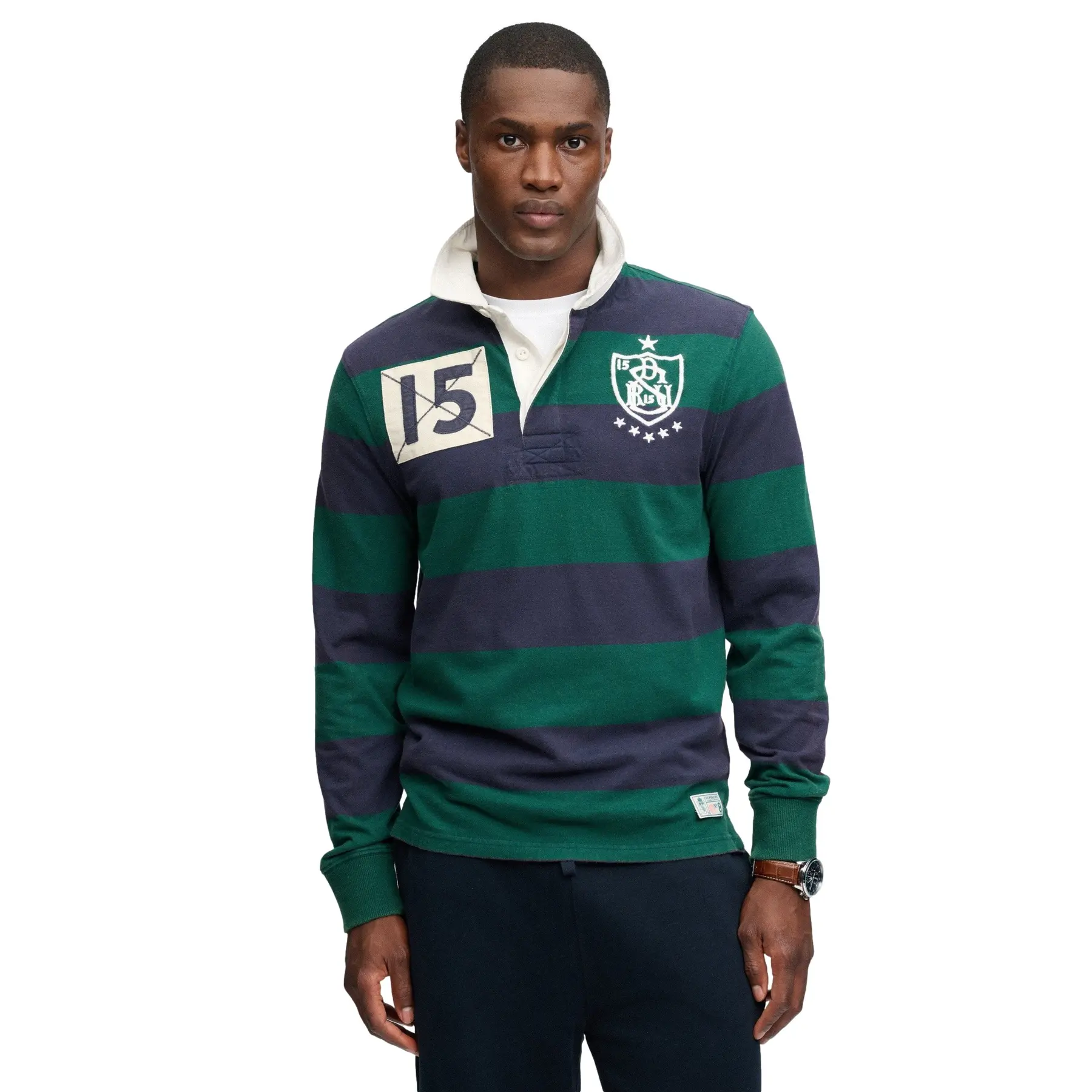 Superdry Bleu Striped Polo Shirt Monogram