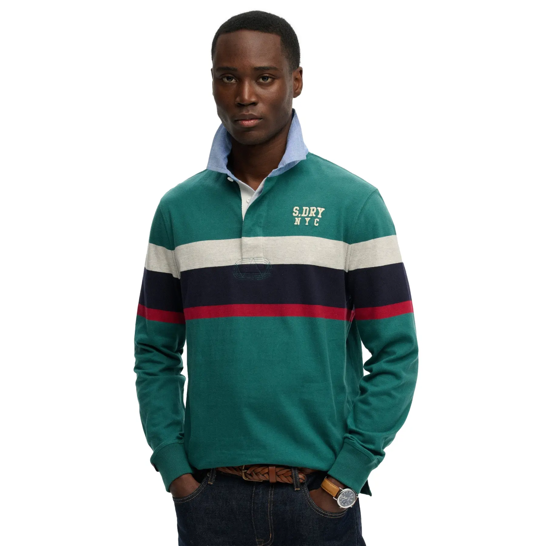 Polo de rugby à bande poitrine Superdry Vintage