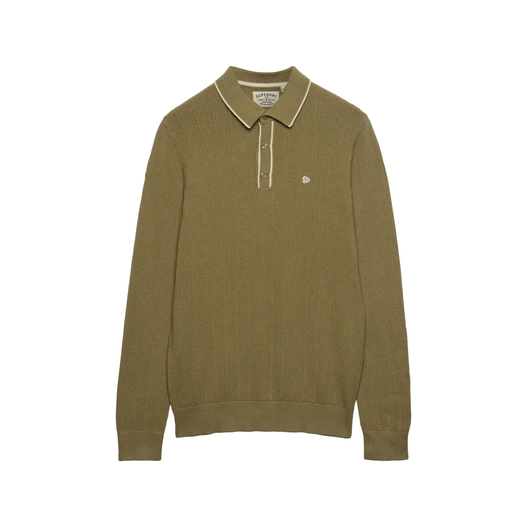 Polo a maniche lunghe in maglia bordata