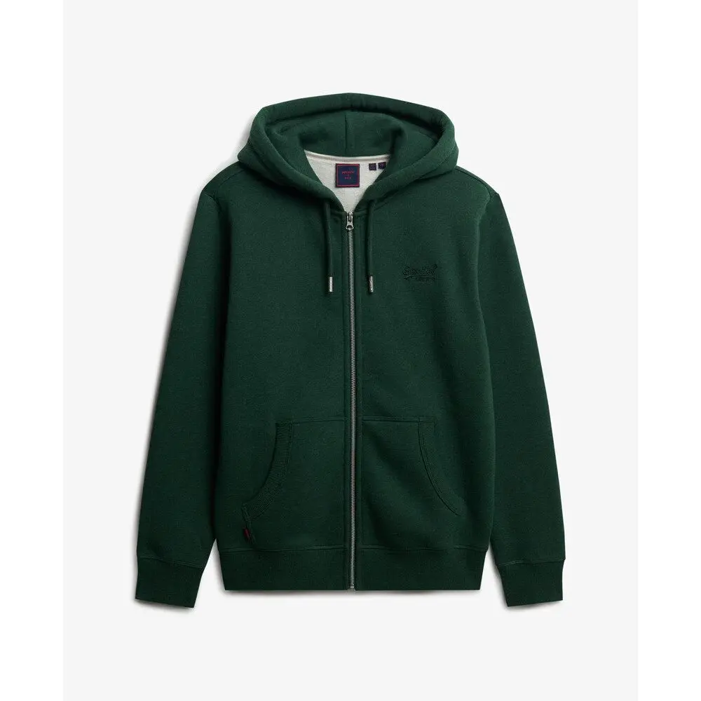 Superdry Homme Sweat à Capuche Zippé Logo Vintage Brodé - vue 2