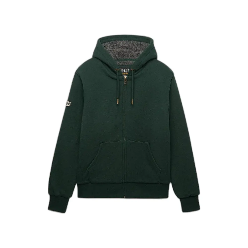 Sweatshirt à capuche zippée doublé en borg Superdry