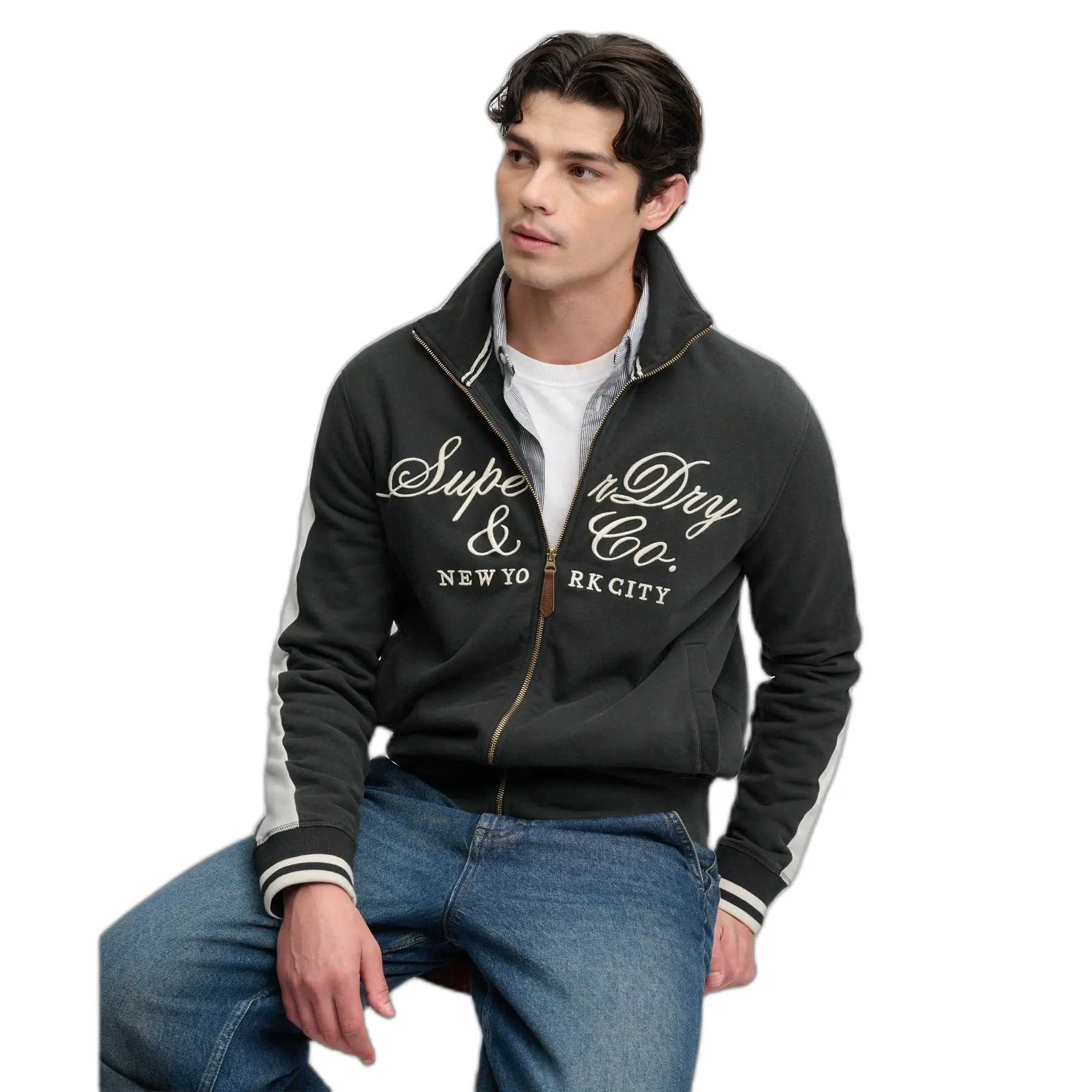 Giacca sportiva con chiusura a metà zip  Logo Script