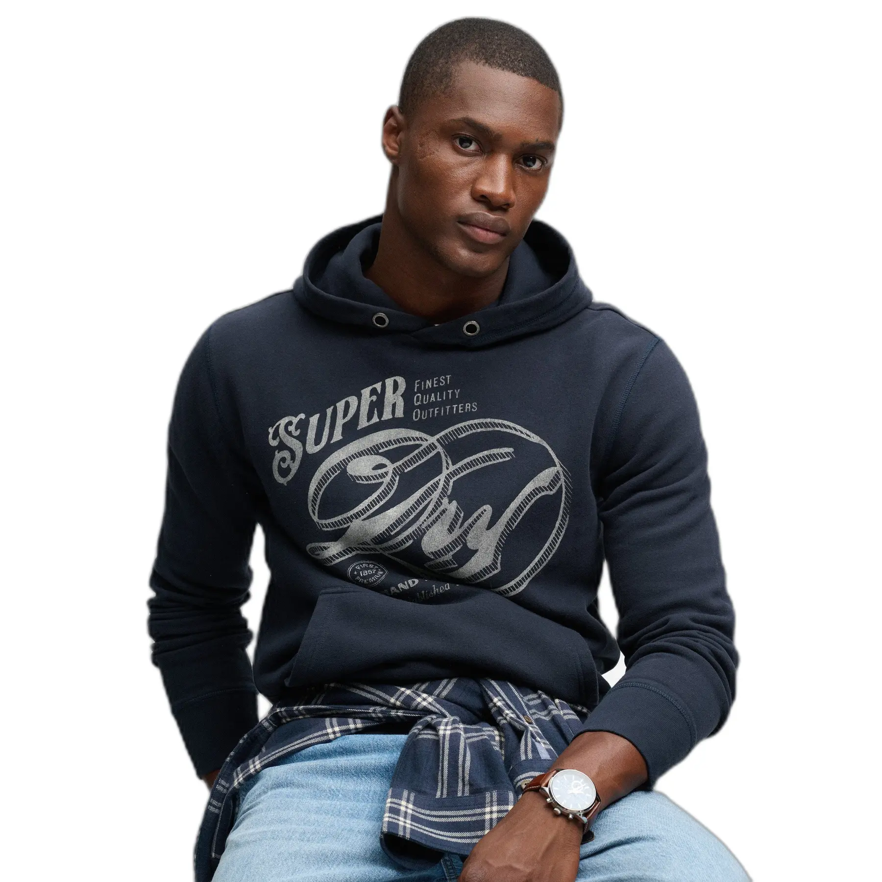Superdry Homme Sweat à Capuche Vintage Script Coupe Décontractée - vue 2