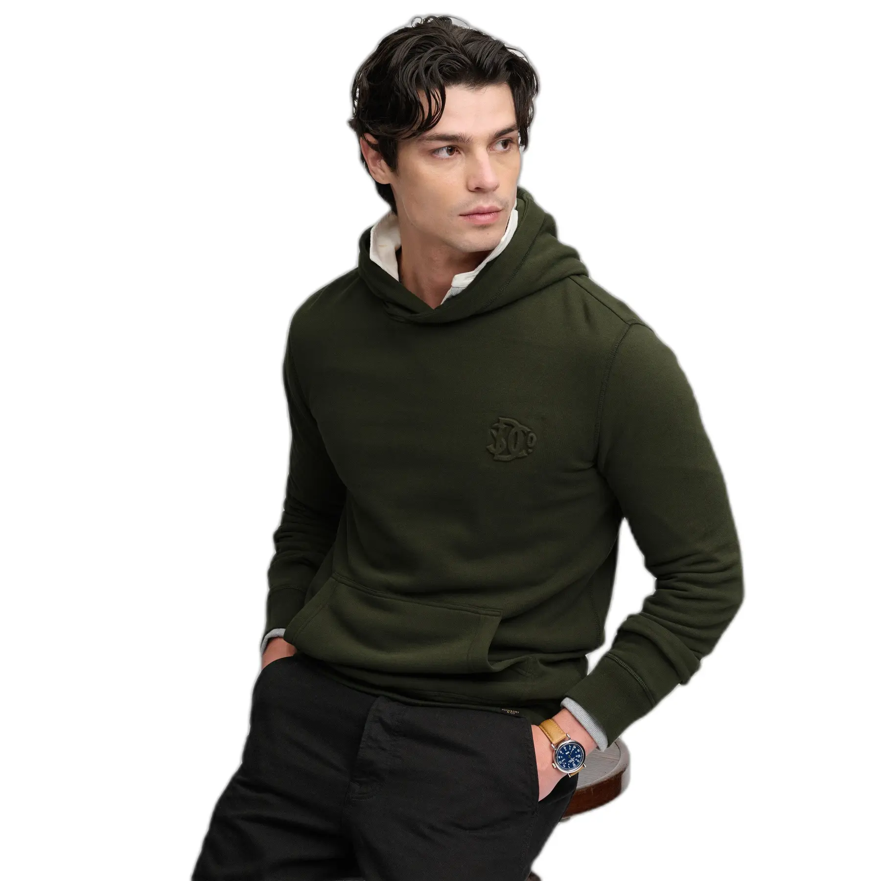 Superdry Homme Sweat à Capuche Company Logo Embossed Coupe Décontractée - vue 2
