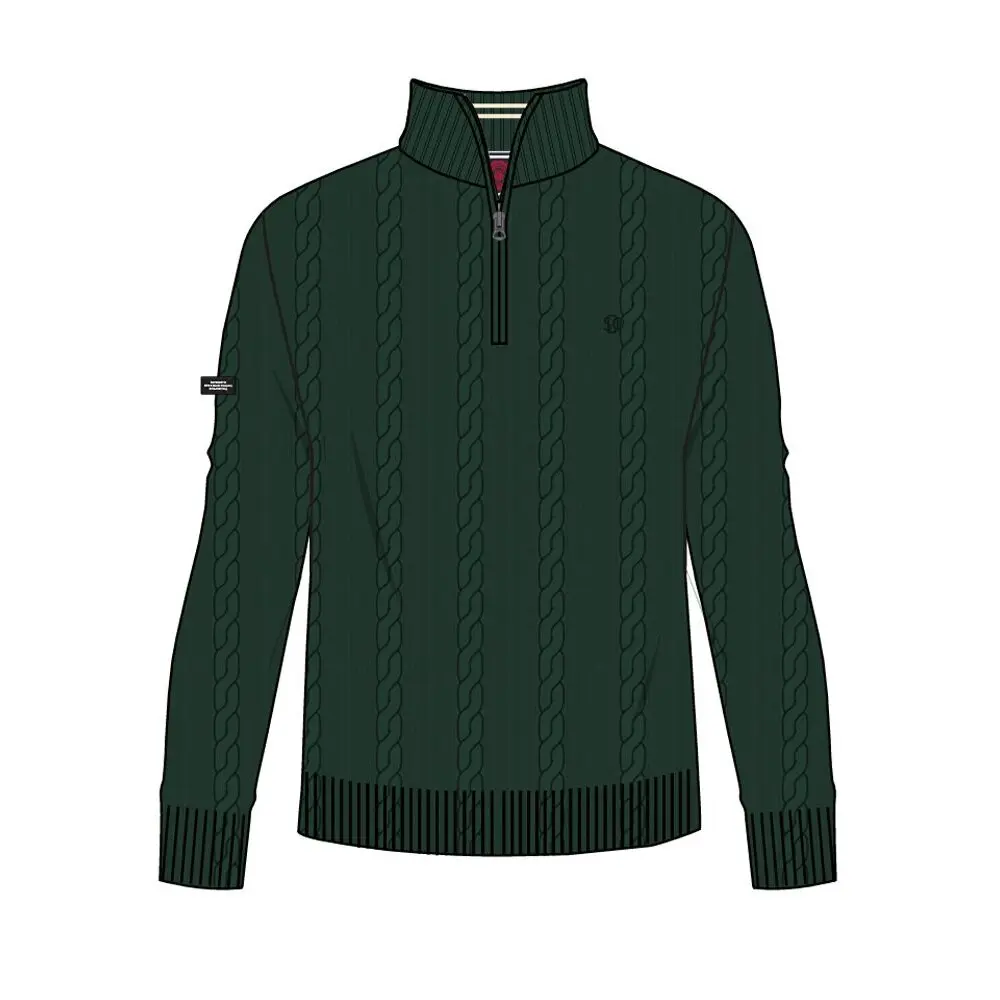 Pull demi zip en maille torsadée Superdry Organic - vue 9