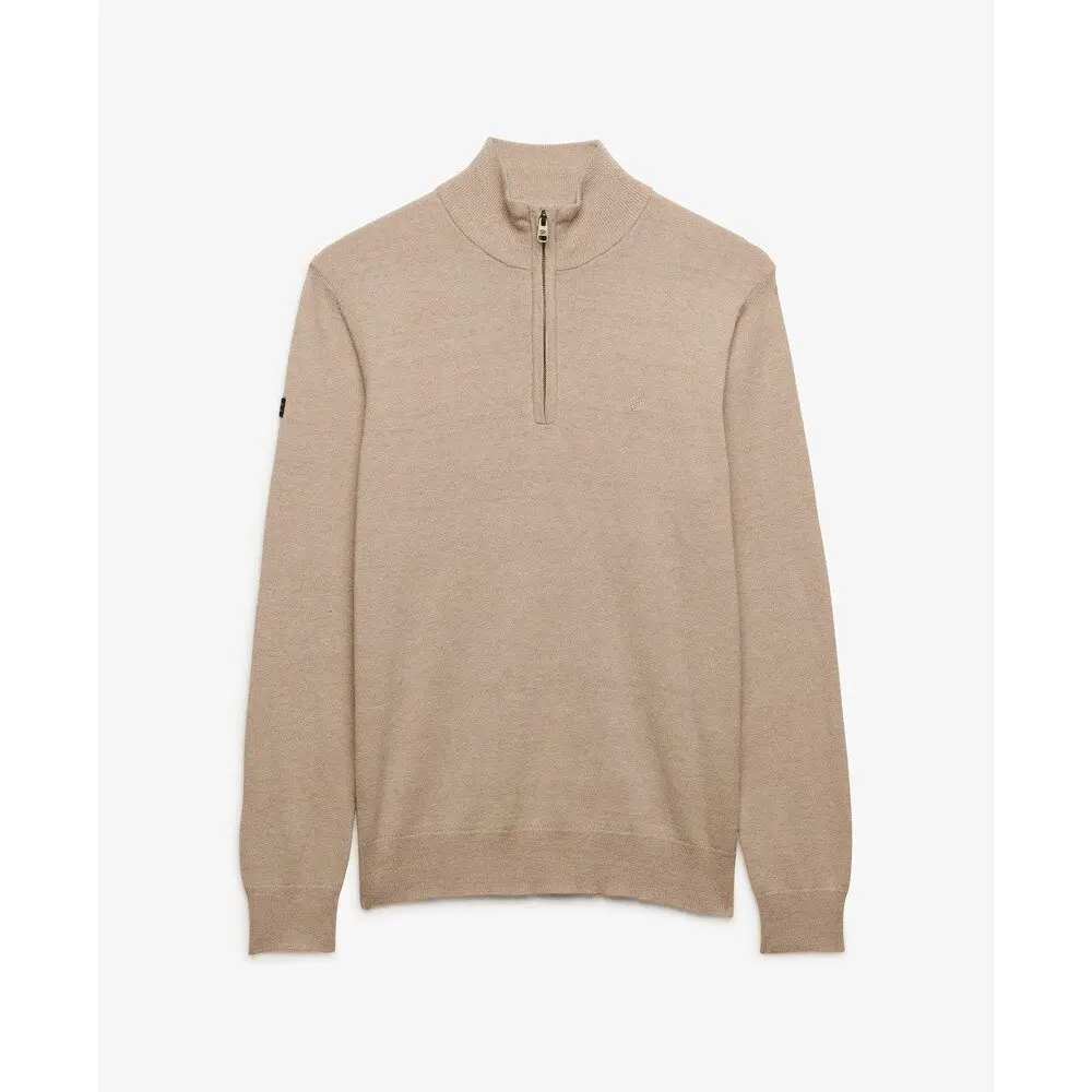 Superdry Homme Pull Essential Laine Légère Coupe Ajustée Cream - vue 2