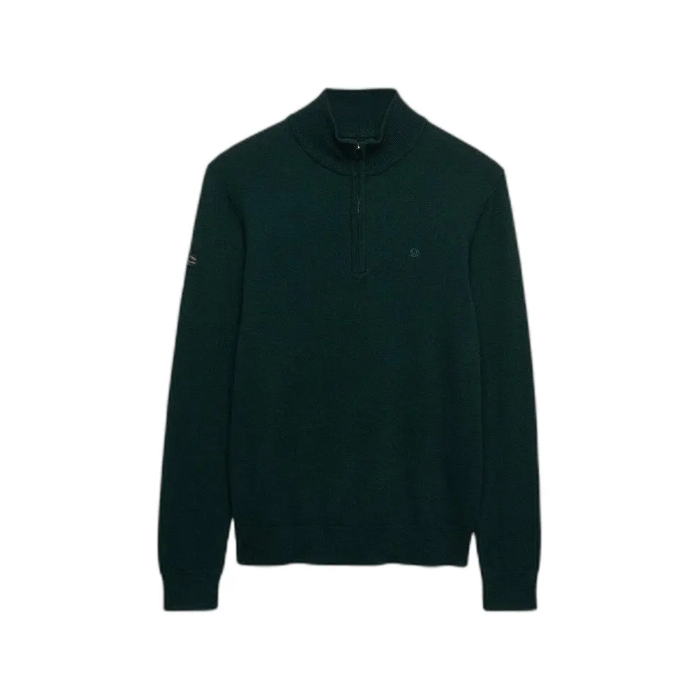 Pull a mezza zip in lana leggera mixata Superdry Essential