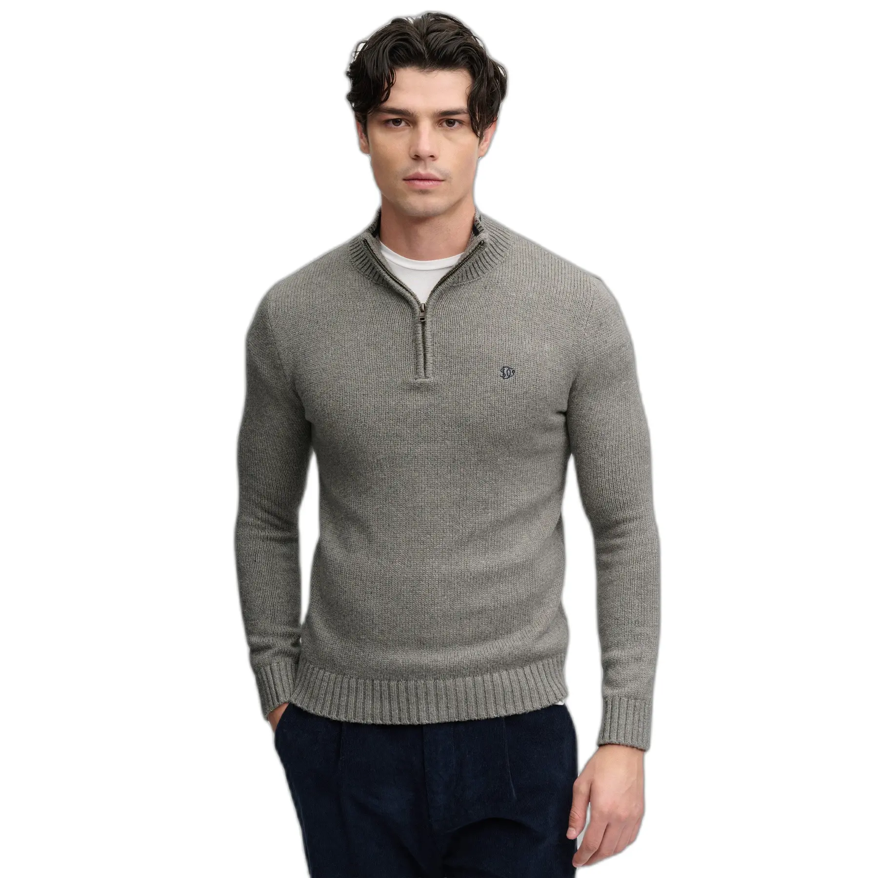 Maglione con 1/2 di zip  Preppy