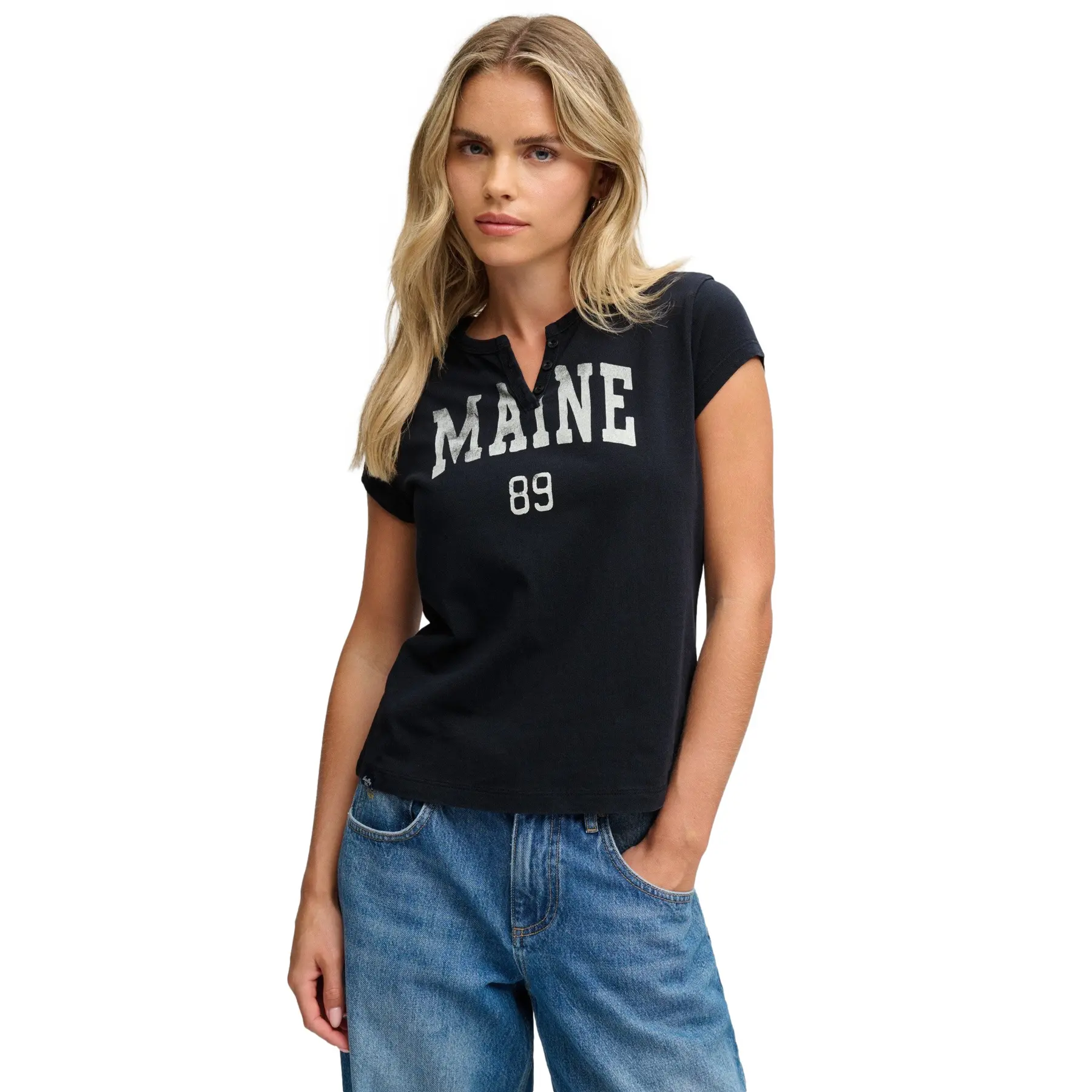 Damen T-Shirt Superdry Athletic Essentials Graphic Notch