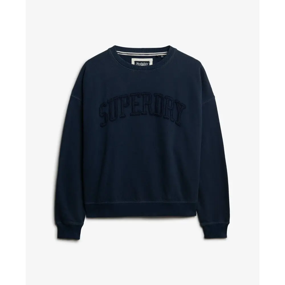 Sweatshirt à col rond et texte ton sur ton appliqué femme Superdry Athletic Essentials
