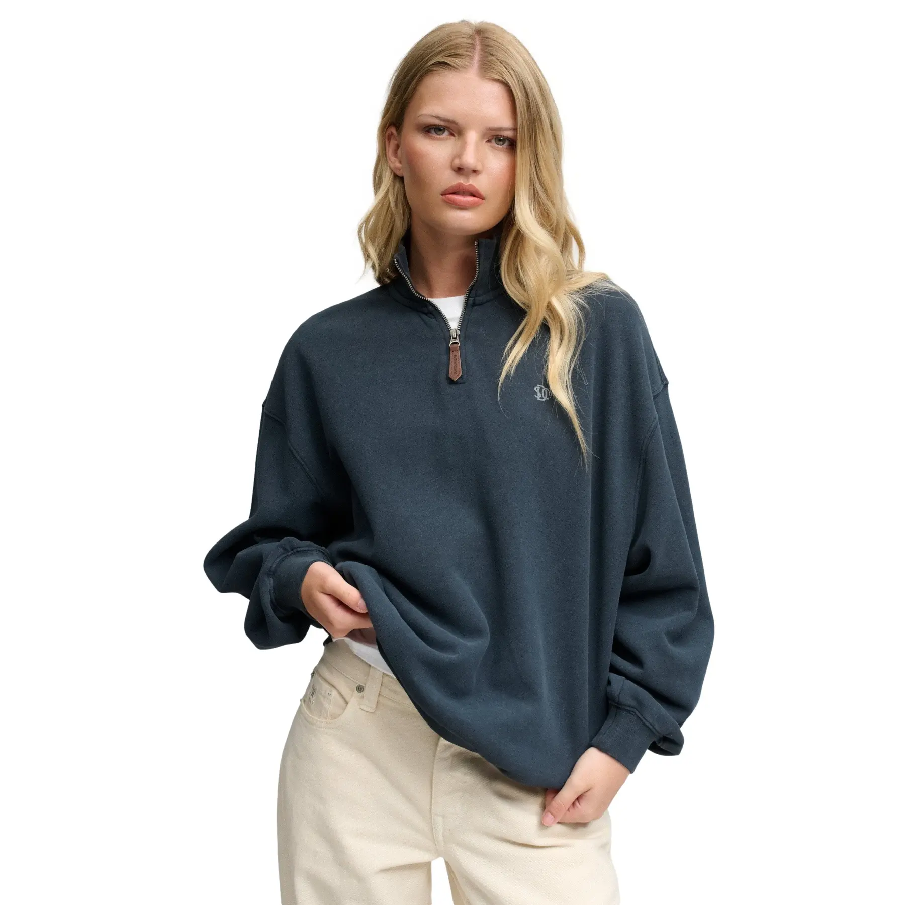 Superdry Femme Sweat Luxe Casual Half Zip Coupe Décontractée - vue 9