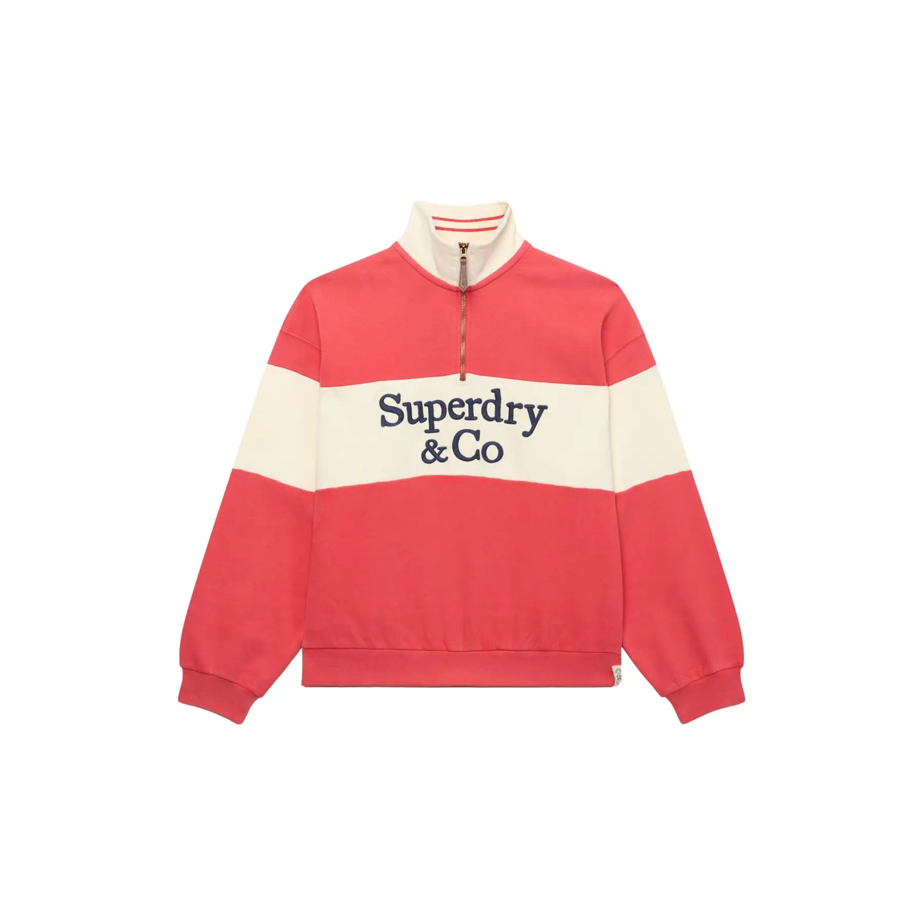 Superdry Femme Sweat Demi zip Company Logo Coupe Décontractée - vue 2