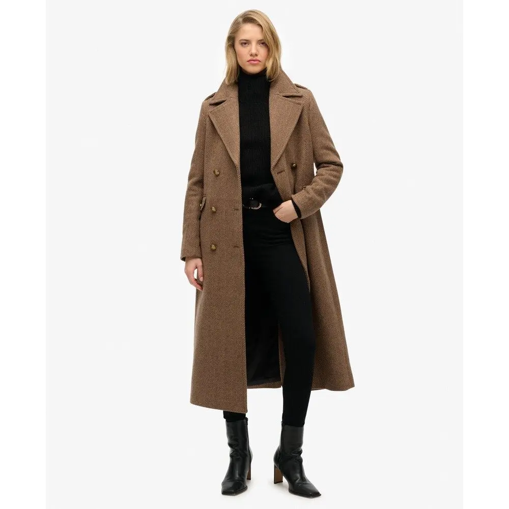 Manteau en laine mélangée à boutonnage femme Superdry Manteau en laine mélangée à boutonnage femme Superdry