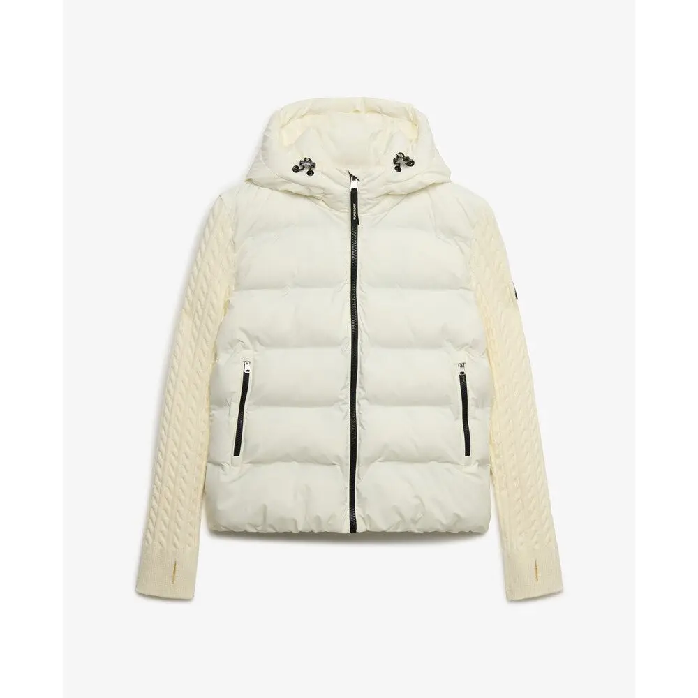Donsjas met capuchon en gebreide mouwen voor dames Superdry