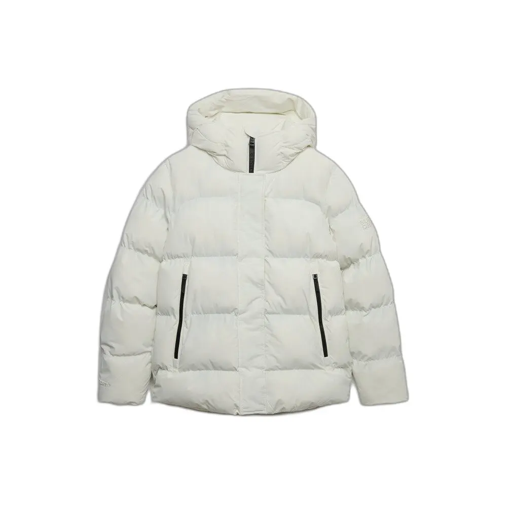 Superdry Damen Blanc Daunenjacke Mit Kapuze,